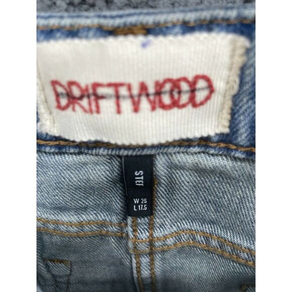 Driftwood Steff Suede Patch Skirt Size 25 Denim Jeans Skirt New - Picture 3 of 6